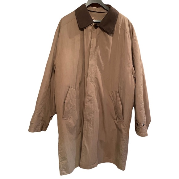 London Fog Men's Tan Coat with Brown Collar size large - Picture 1 of 10